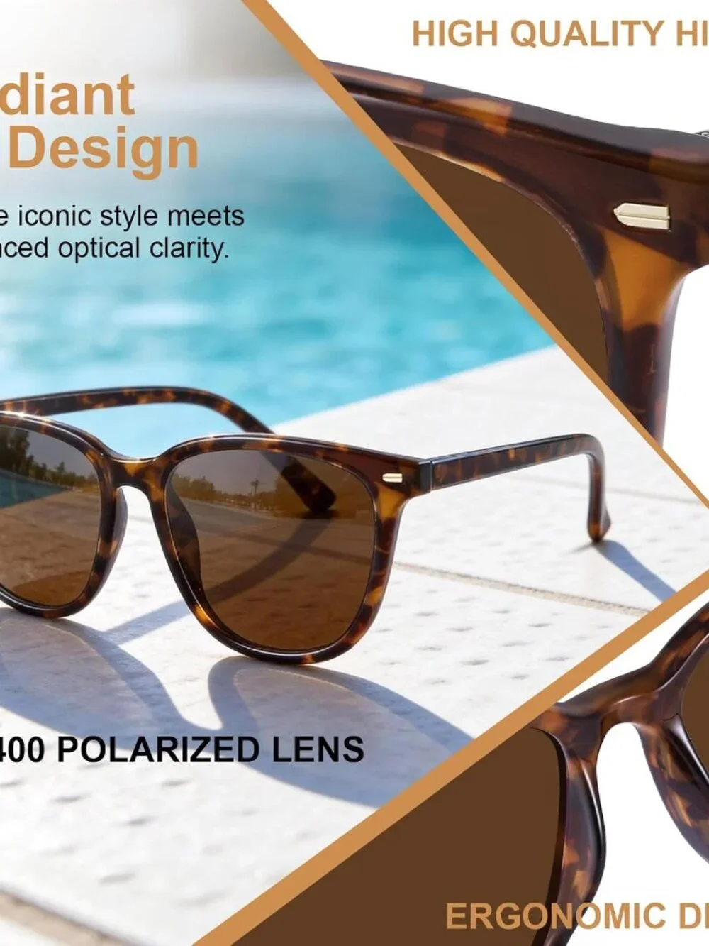 Elegant Tortoise Big Frame UV400 Polarized Sunglasses for Women – Retro Style